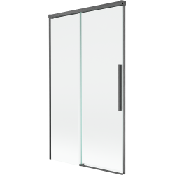 Mexen Rox parawan nawannowy 2-skrzydłowy rozsuwany 100 x 150 cm, transparent, gun gray szczotkowany - 8C9-100-001-66-00