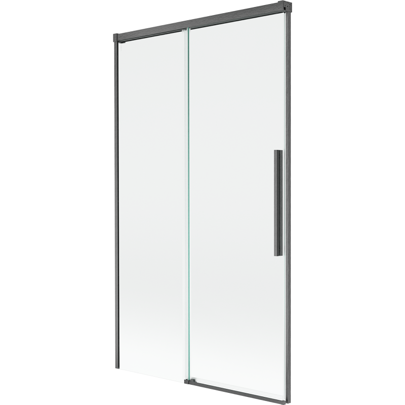 Mexen Rox Duschabtrennung 2-flügelig verschiebbar 100 x 150 cm, transparent, gebürstetes Gun Gray - 8C9-100-001-66-00