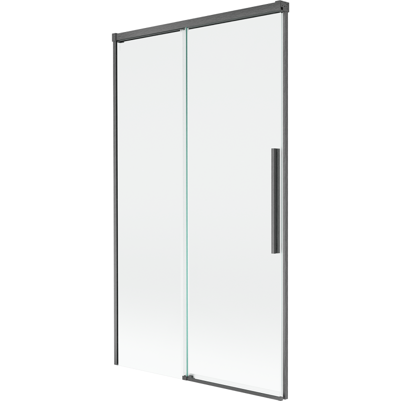Mexen Rox parawan nawannowy 2-skrzydłowy rozsuwany 100 x 150 cm, transparent, gun gray szczotkowany - 8C9-100-001-66-00