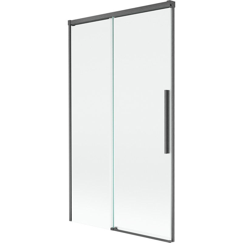 Mexen Rox tweedelige verschuifbare badwand 100 x 150 cm, transparant, geborsteld geweergrijs - 8C9-100-001-66-00