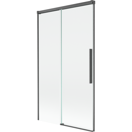 Mexen Rox parawan nawannowy 2-skrzydłowy rozsuwany 100 x 150 cm, transparent, gun gray szczotkowany - 8C9-100-001-66-00