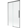 Mexen Rox Duschabtrennung 2-flügelig verschiebbar 100 x 150 cm, transparent, gebürstetes Gun Gray - 8C9-100-001-66-00