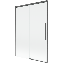 Mexen Rox 2-delige uittrekbare badwand 120 x 150 cm, transparant, geborsteld gun grijs - 8C9-120-001-66-00