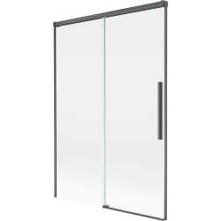 Mexen Rox parawan nawannowy 2-skrzydłowy rozsuwany 120 x 150 cm, transparent, gun gray szczotkowany - 8C9-120-001-66-00