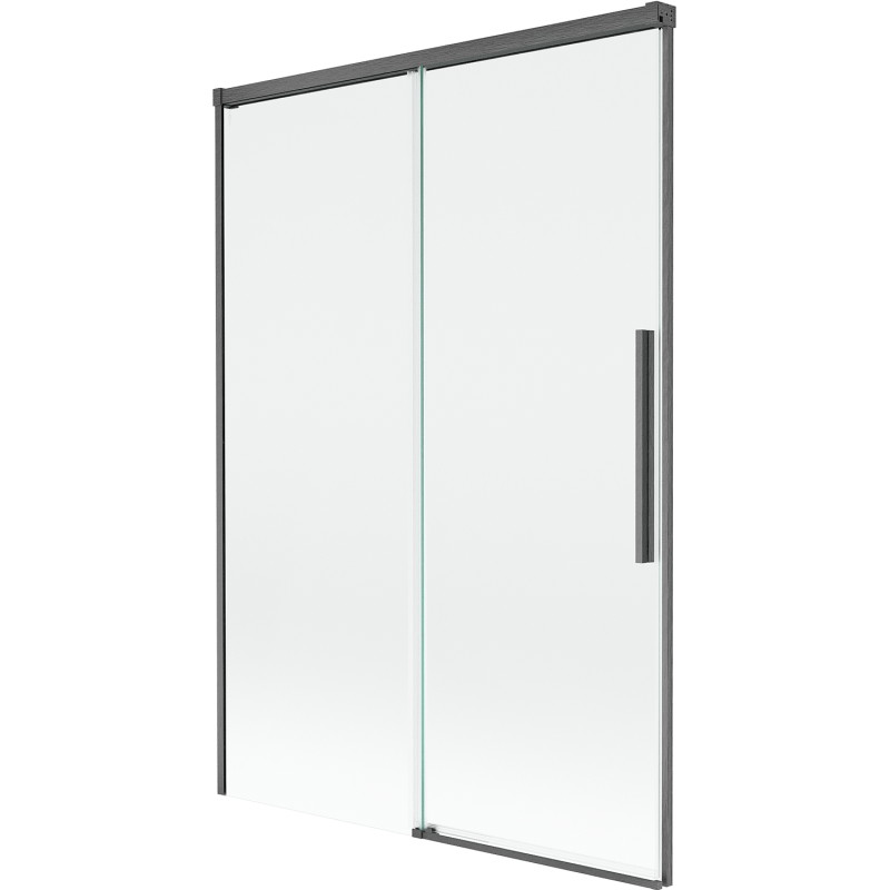 Mexen Rox 2-delige uittrekbare badwand 120 x 150 cm, transparant, geborsteld gun grijs - 8C9-120-001-66-00