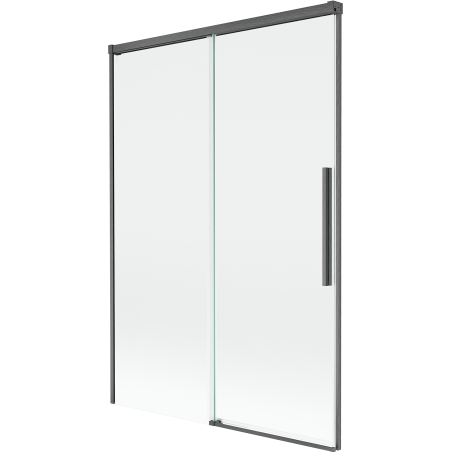 Mexen Rox parawan nawannowy 2-skrzydłowy rozsuwany 120 x 150 cm, transparent, gun gray szczotkowany - 8C9-120-001-66-00