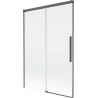 Mexen Rox Duschabtrennung, 2-flügelig, schiebbar 120 x 150 cm, transparent, gebürstet gun gray - 8C9-120-001-66-00
