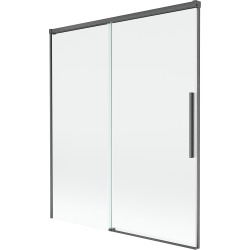 Mexen Rox klizna paravana za kadu s dva preklopna panela 140 x 150 cm, prozirna, četkano oružje siva - 8C9-140-001-66-00