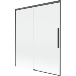 Mexen Rox parawan nawannowy 2-skrzydłowy rozsuwany 140 x 150 cm, transparent, gun gray szczotkowany - 8C9-140-001-66-00