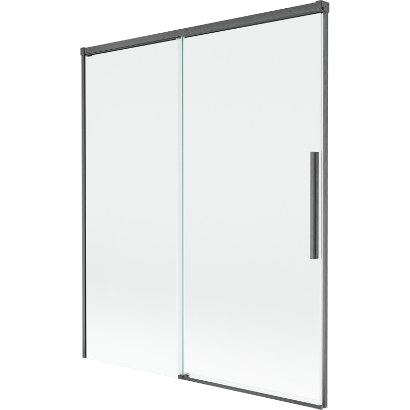 Mexen Rox διπλή συρόμενη πόρτα ντους 140 x 150 cm, διαφανής, βουρτσιστό γκρι