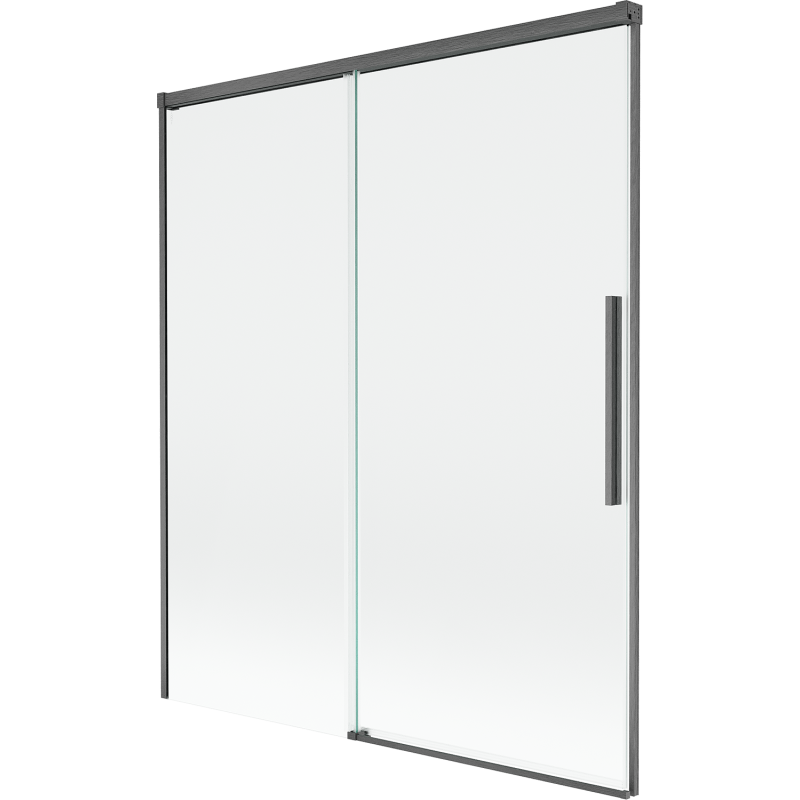 Mexen Rox parawan nawannowy 2-skrzydłowy rozsuwany 140 x 150 cm, transparent, gun gray szczotkowany - 8C9-140-001-66-00