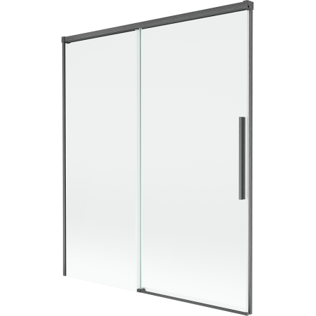 Mexen Rox parawan nawannowy 2-skrzydłowy rozsuwany 140 x 150 cm, transparent, gun gray szczotkowany - 8C9-140-001-66-00
