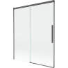 Mexen Rox 2-flügelige verschiebbare Badewannenabtrennung 140 x 150 cm, transparent, gebürstet gun gray - 8C9-140-001-66-00