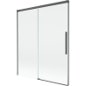 Mexen Rox parawan nawannowy 2-skrzydłowy rozsuwany 140 x 150 cm, transparent, gun gray szczotkowany - 8C9-140-001-66-00