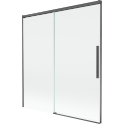 Mexen Rox badwand tweedelige schuifbare 150 x 150 cm, transparant, geborsteld pistoolgrijs - 8C9-150-001-66-00