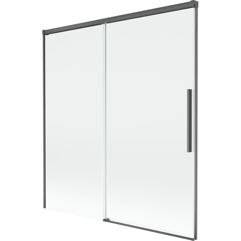Mexen Rox parawan nawannowy 2-skrzydłowy rozsuwany 150 x 150 cm, transparent, gun gray szczotkowany - 8C9-150-001-66-00