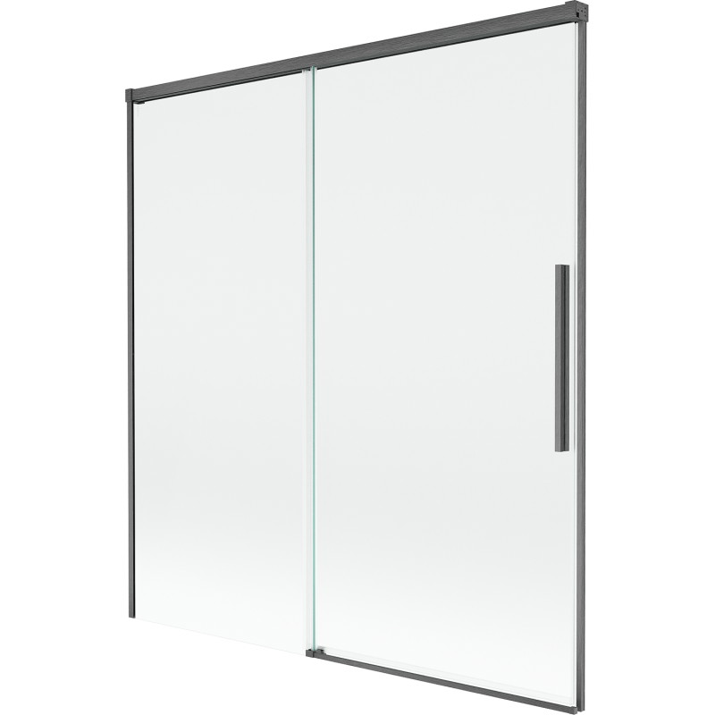 Mexen Rox zweiflügelige Duschabtrennung, verschiebbar 150 x 150 cm, transparent, gun grey gebürstet - 8C9-150-001-66-00