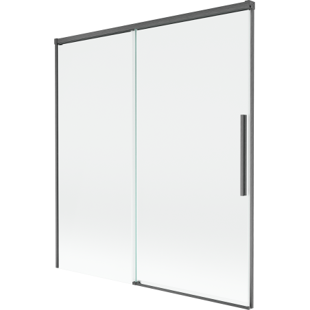 Mexen Rox badwand tweedelige schuifbare 150 x 150 cm, transparant, geborsteld pistoolgrijs - 8C9-150-001-66-00