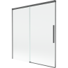 Mexen Rox parawan nawannowy 2-skrzydłowy rozsuwany 150 x 150 cm, transparent, gun gray szczotkowany - 8C9-150-001-66-00
