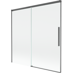 Mexen Rox paravan za kadu s 2-krilnim kliznim vratima 160 x 150 cm, proziran, pištoljsko sivo brušeni - 8C9-160-001-66-00