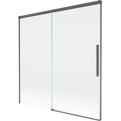 Mexen Rox pare-baignoire à 2 volets coulissants 160 x 150 cm, transparent, gris pistolet brossé - 8C9-160-001-66-00