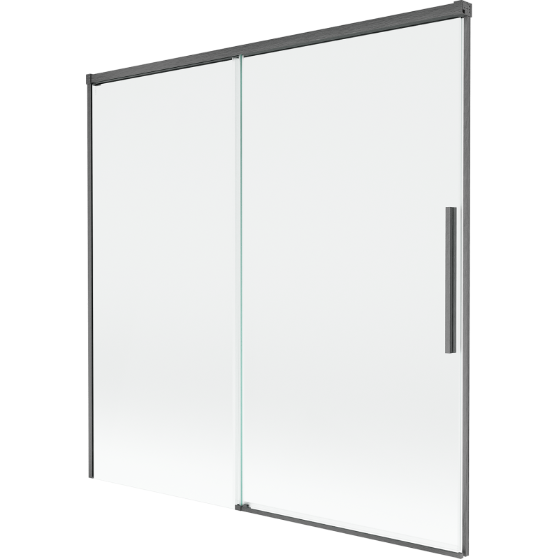 Mexen Rox parawan nawannowy 2-skrzydłowy rozsuwany 160 x 150 cm, transparent, gun gray szczotkowany - 8C9-160-001-66-00