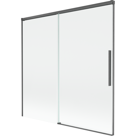 Mexen Rox parawan nawannowy 2-skrzydłowy rozsuwany 160 x 150 cm, transparent, gun gray szczotkowany - 8C9-160-001-66-00