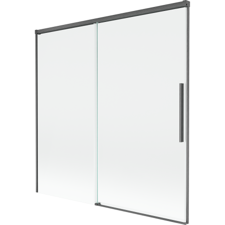 Mexen Rox pare-baignoire à 2 volets coulissants 160 x 150 cm, transparent, gris pistolet brossé - 8C9-160-001-66-00