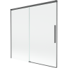 Mexen Rox parawan nawannowy 2-skrzydłowy rozsuwany 160 x 150 cm, transparent, gun gray szczotkowany - 8C9-160-001-66-00