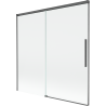 Mexen Rox tweedelige verschuifbare badwand 160 x 150 cm, transparant, geborsteld gun gray - 8C9-160-001-66-00