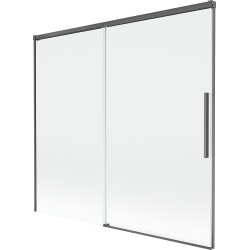 Mexen Rox paravan za kadu s dva klizna krila 170 x 150 cm, proziran, četkani gun gray - 8C9-170-001-66-00