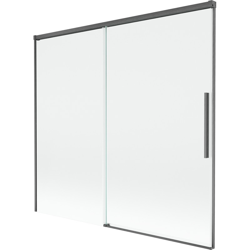 Mexen Rox 2-osaline lükand dušikardin 170 x 150 cm, läbipaistev, harjatud gun gray - 8C9-170-001-66-00