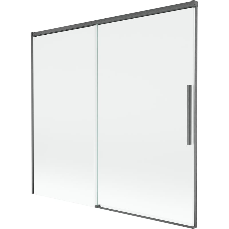 Mexen Rox badwandscherm 2-delige schuifbare 170 x 150 cm, transparant, geborsteld grijs kanon - 8C9-170-001-66-00