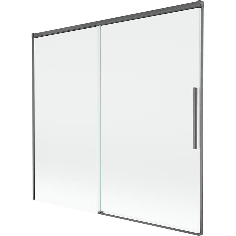 Mexen Rox panel de ducha de 2 hojas corredizas 170 x 150 cm, transparente, gris oscuro cepillado - 8C9-170-001-66-00