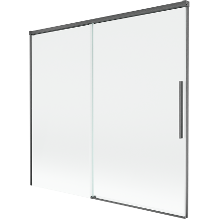 Mexen Rox badwandscherm 2-delige schuifbare 170 x 150 cm, transparant, geborsteld grijs kanon - 8C9-170-001-66-00