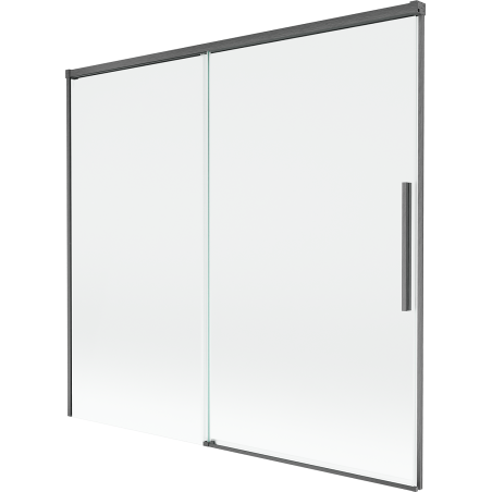 Mexen Rox parawan nawannowy 2-skrzydłowy rozsuwany 170 x 150 cm, transparent, gun gray szczotkowany - 8C9-170-001-66-00