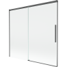 Mexen Rox parawan nawannowy 2-skrzydłowy rozsuwany 170 x 150 cm, transparent, gun gray szczotkowany - 8C9-170-001-66-00