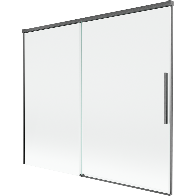 Mexen Rox paravento per vasca da bagno a 2 ante scorrevoli 180 x 150 cm, trasparente, gun gray spazzolato - 8C9-180-001-66-00