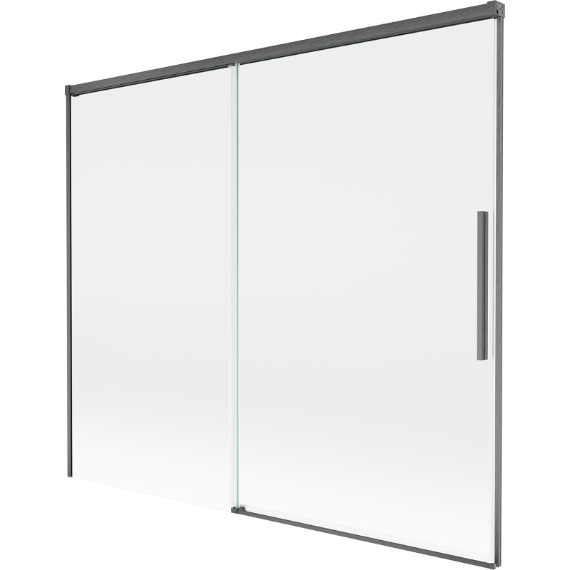 Mexen Rox zweiflügelige verschiebbare Badewannenabtrennung 180 x 150 cm, transparent, gun gray gebürstet - 8C9-180-001-66-00
