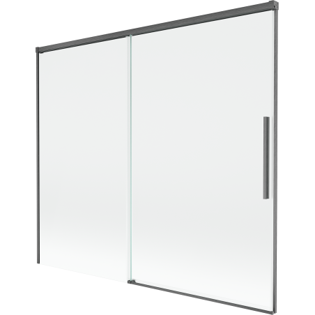 Mexen Rox Duschabtrennung 2-flügelig verschiebbar 180 x 150 cm, transparent, gebürstetes Gun Gray - 8C9-180-001-66-00