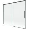 Mexen Rox Duschabtrennung 2-flügelig verschiebbar 180 x 150 cm, transparent, gebürstetes Gun Gray - 8C9-180-001-66-00