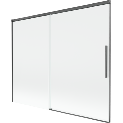 Mexen Rox paroi de baignoire à 2 volets coulissante 190 x 150 cm, transparent, gris canon brossé - 8C9-190-001-66-00