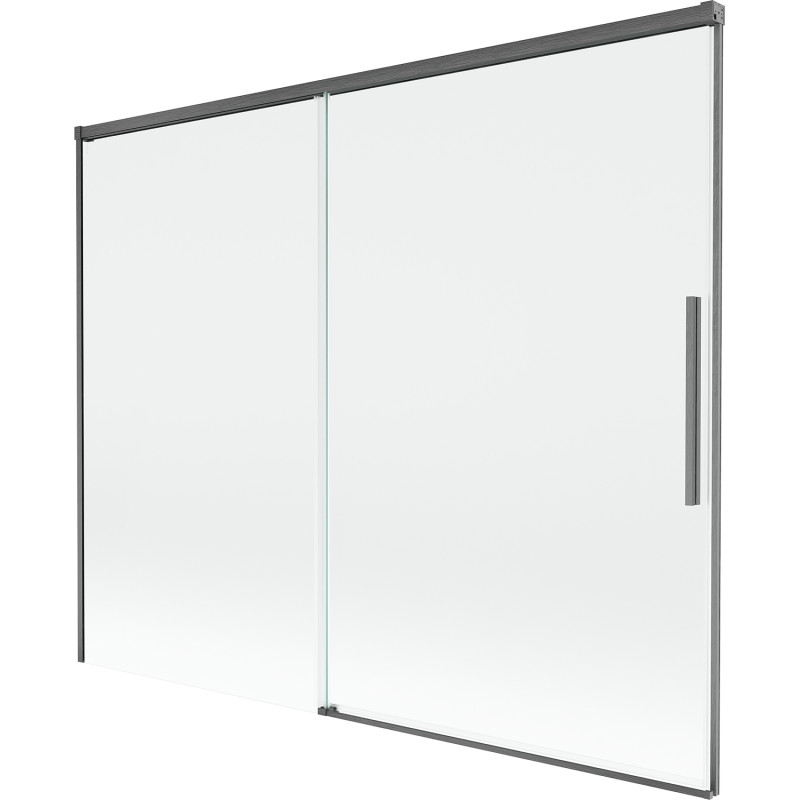 Mexen Rox 2-delige schuifbare badwandscherm 190 x 150 cm, transparant, geborsteld antracietgrijs - 8C9-190-001-66-00
