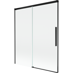 Mexen Rox paravento per vasca da bagno a 2 ante scorrevoli 140 x 150 cm, trasparente, nero - 8C9-140-001-70-00