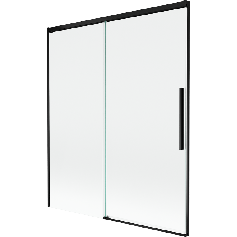 Mexen Rox divi bīdāmie divdurvju vannas ekrāns 140 x 150 cm, caurspīdīgs, melns - 8C9-140-001-70-00