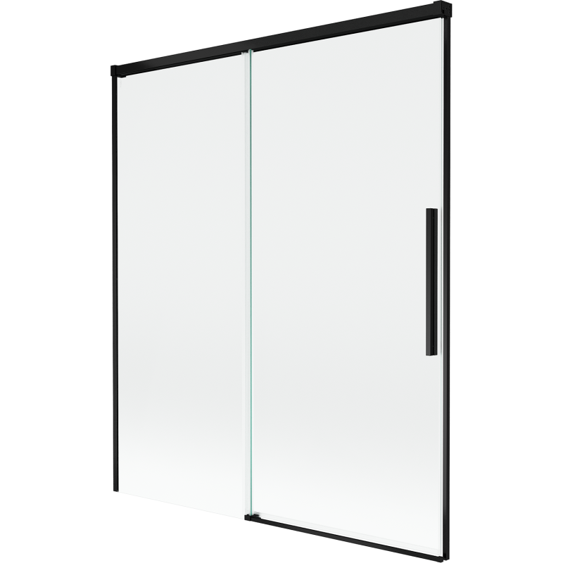 Mexen Rox parawan nawannowy 2-skrzydłowy rozsuwany 140 x 150 cm, transparent, czarny - 8C9-140-001-70-00