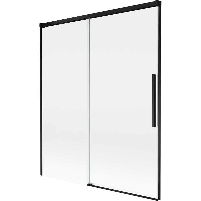 Mexen Rox tweedelige verschuifbare badwand 140 x 150 cm, transparant, zwart - 8C9-140-001-70-00
