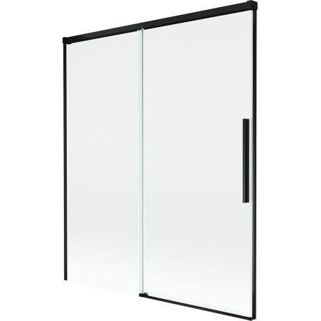 Mexen Rox Badewannenfaltwand 2-flügelig schiebbar 140 x 150 cm, transparent, schwarz - 8C9-140-001-70-00