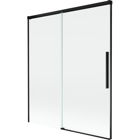 Mexen Rox parawan nawannowy 2-skrzydłowy rozsuwany 140 x 150 cm, transparent, czarny - 8C9-140-001-70-00