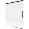 Mexen Rox parawan nawannowy 2-skrzydłowy rozsuwany 140 x 150 cm, transparent, czarny - 8C9-140-001-70-00